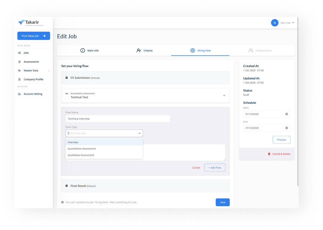 Customized Hiring Flow
